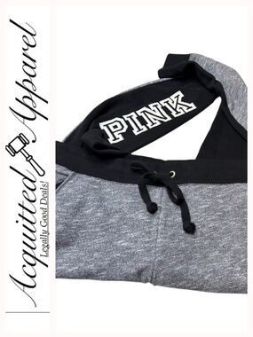 PINK Victoria's Secret Black Gray Two Tone Athletic Pants